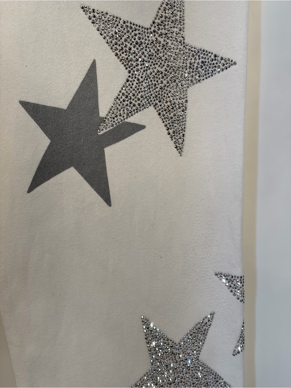 White Star Print jogging pants with Silver Rhinestone Stars! So cute! - Picture 7 of 12
